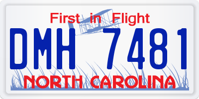 NC license plate DMH7481