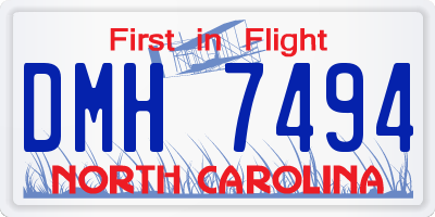 NC license plate DMH7494