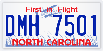 NC license plate DMH7501
