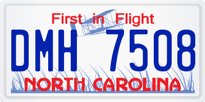 NC license plate DMH7508