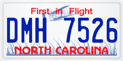 NC license plate DMH7526