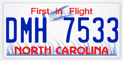 NC license plate DMH7533