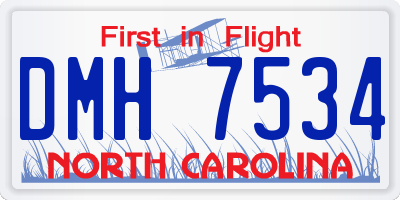 NC license plate DMH7534