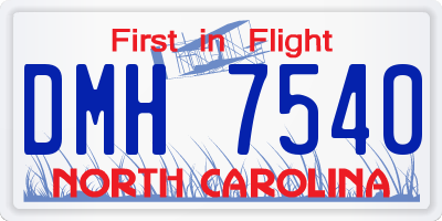 NC license plate DMH7540