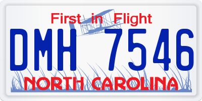 NC license plate DMH7546