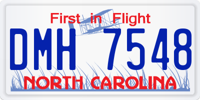 NC license plate DMH7548