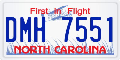 NC license plate DMH7551