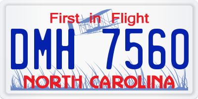 NC license plate DMH7560