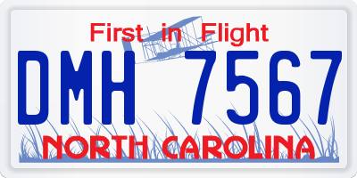 NC license plate DMH7567