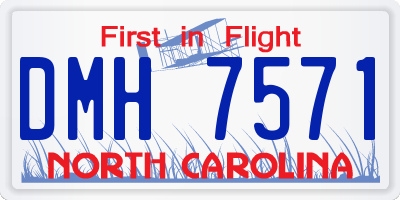 NC license plate DMH7571