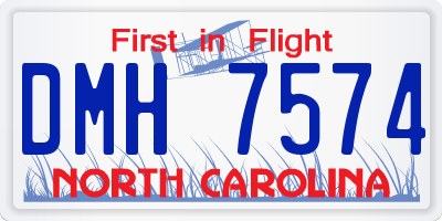 NC license plate DMH7574