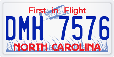 NC license plate DMH7576