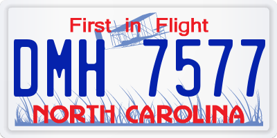 NC license plate DMH7577