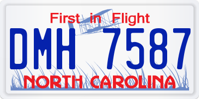 NC license plate DMH7587