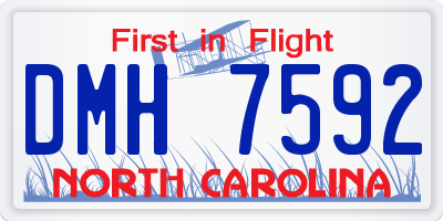 NC license plate DMH7592