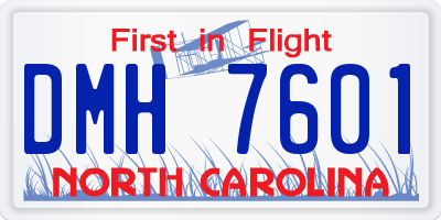NC license plate DMH7601