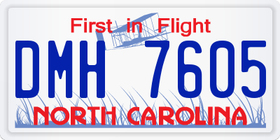 NC license plate DMH7605
