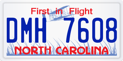NC license plate DMH7608