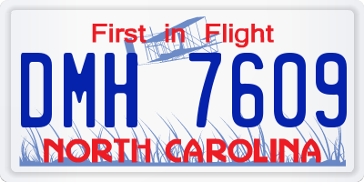 NC license plate DMH7609