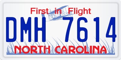 NC license plate DMH7614