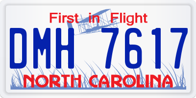 NC license plate DMH7617