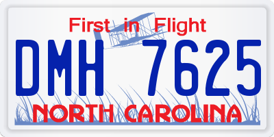 NC license plate DMH7625