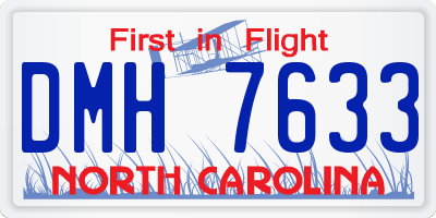 NC license plate DMH7633