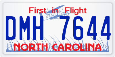 NC license plate DMH7644