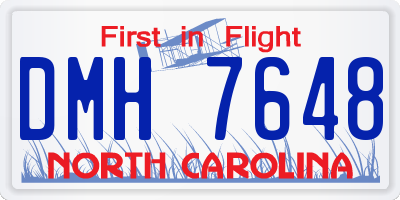 NC license plate DMH7648