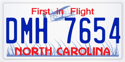 NC license plate DMH7654
