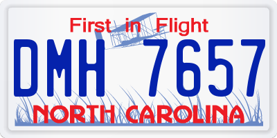 NC license plate DMH7657