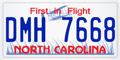 NC license plate DMH7668