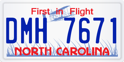 NC license plate DMH7671