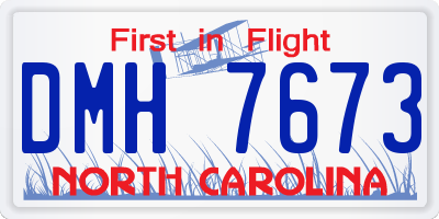 NC license plate DMH7673