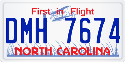 NC license plate DMH7674