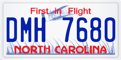 NC license plate DMH7680