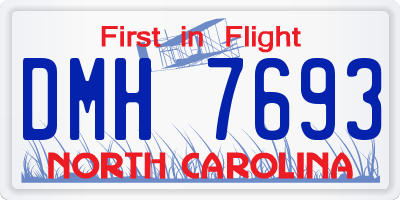 NC license plate DMH7693