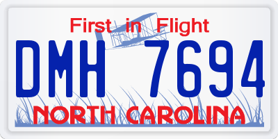 NC license plate DMH7694