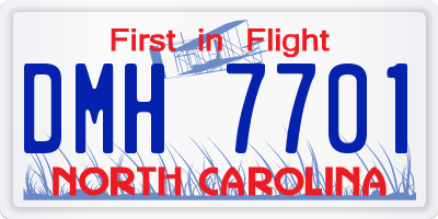 NC license plate DMH7701