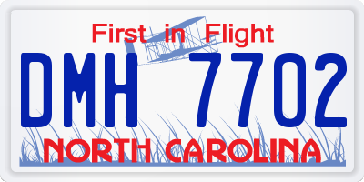 NC license plate DMH7702