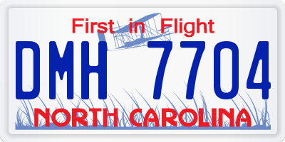 NC license plate DMH7704