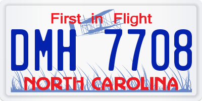 NC license plate DMH7708