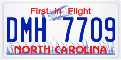 NC license plate DMH7709