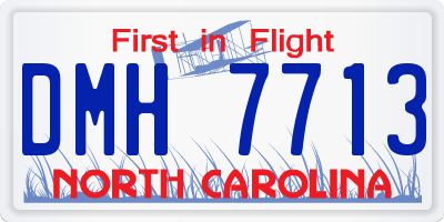 NC license plate DMH7713