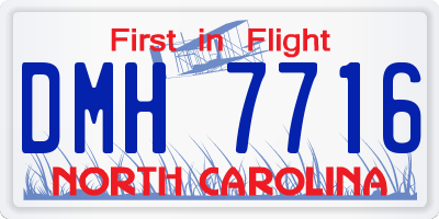 NC license plate DMH7716