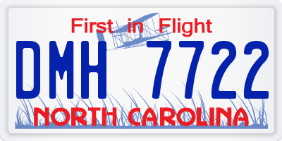NC license plate DMH7722