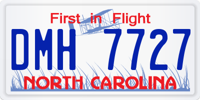 NC license plate DMH7727