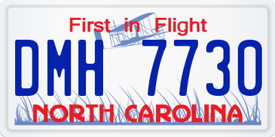 NC license plate DMH7730