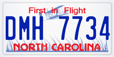 NC license plate DMH7734