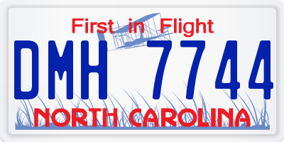 NC license plate DMH7744